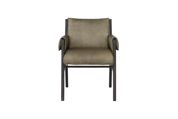 Moderner Stuhl mit Lederarmlehne und Holzrahmen | Modell CELIO