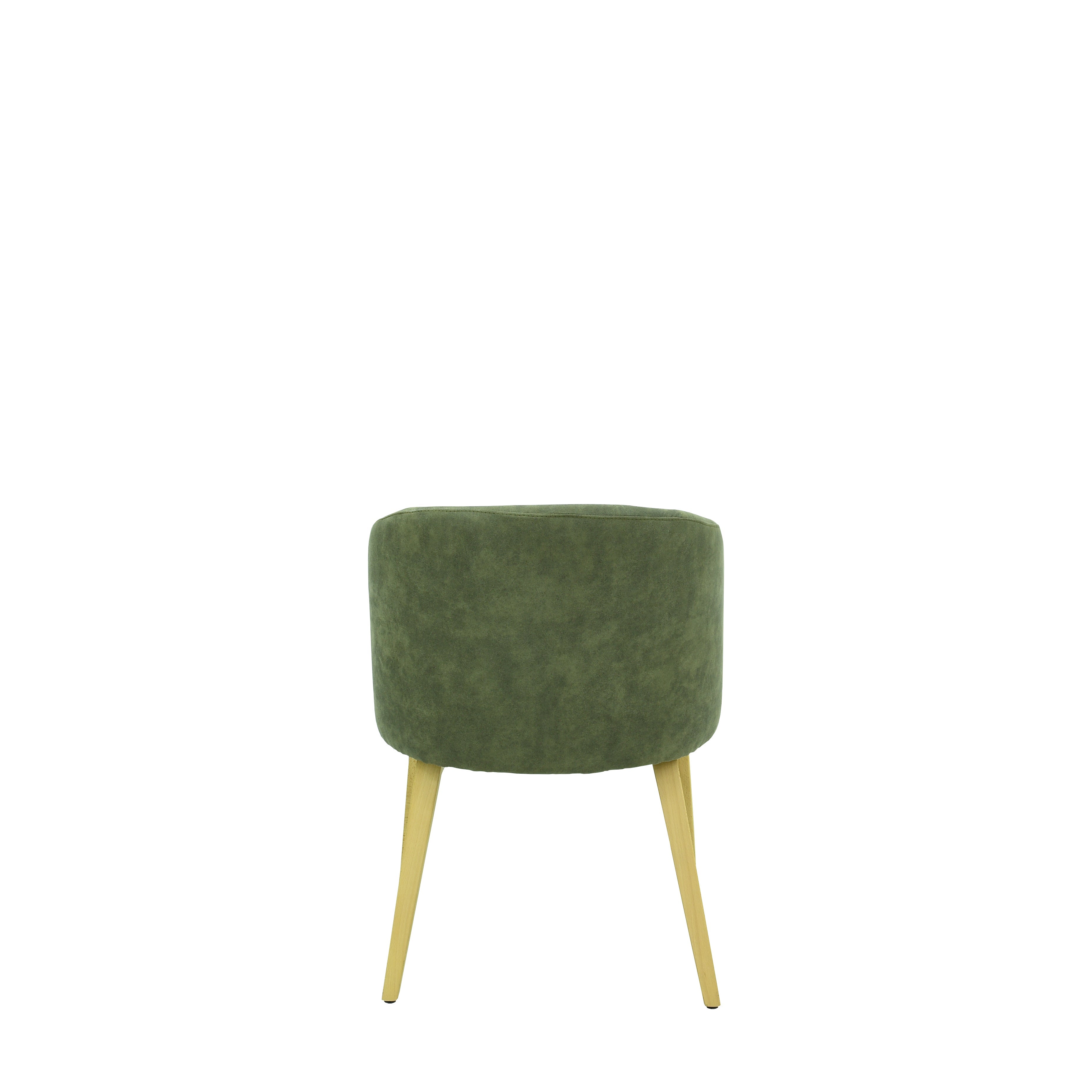 Grüner Esszimmerstuhl aus Stoff oder Leder mit Holzbeinen |  Modell BRUNO