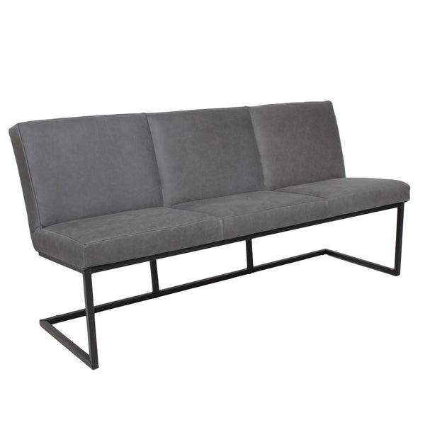 Esszimmer Bank Grau Schwarz Olive Stahl - Esszimmer-Sitzbank: Büffelleder & Stahlrahmen| Modell FLEET MÖMAX