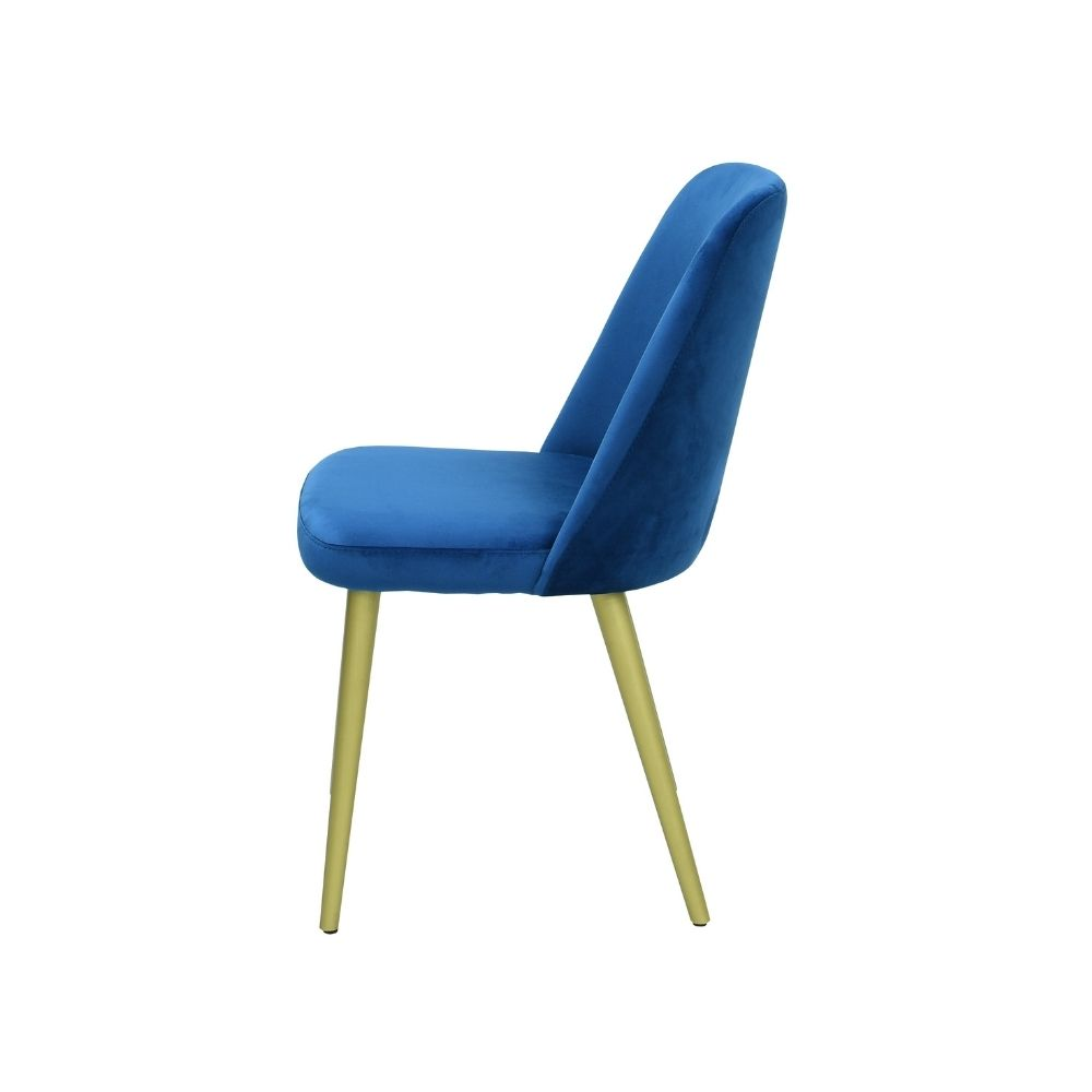 Blauer Küchenstuhl aus Stoff oder Leder  |  Modell FOX