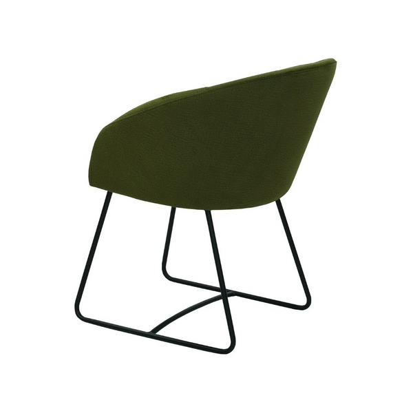 Grüner Stuhl aus Stoff mit Metallbeinen | Modell IBIS