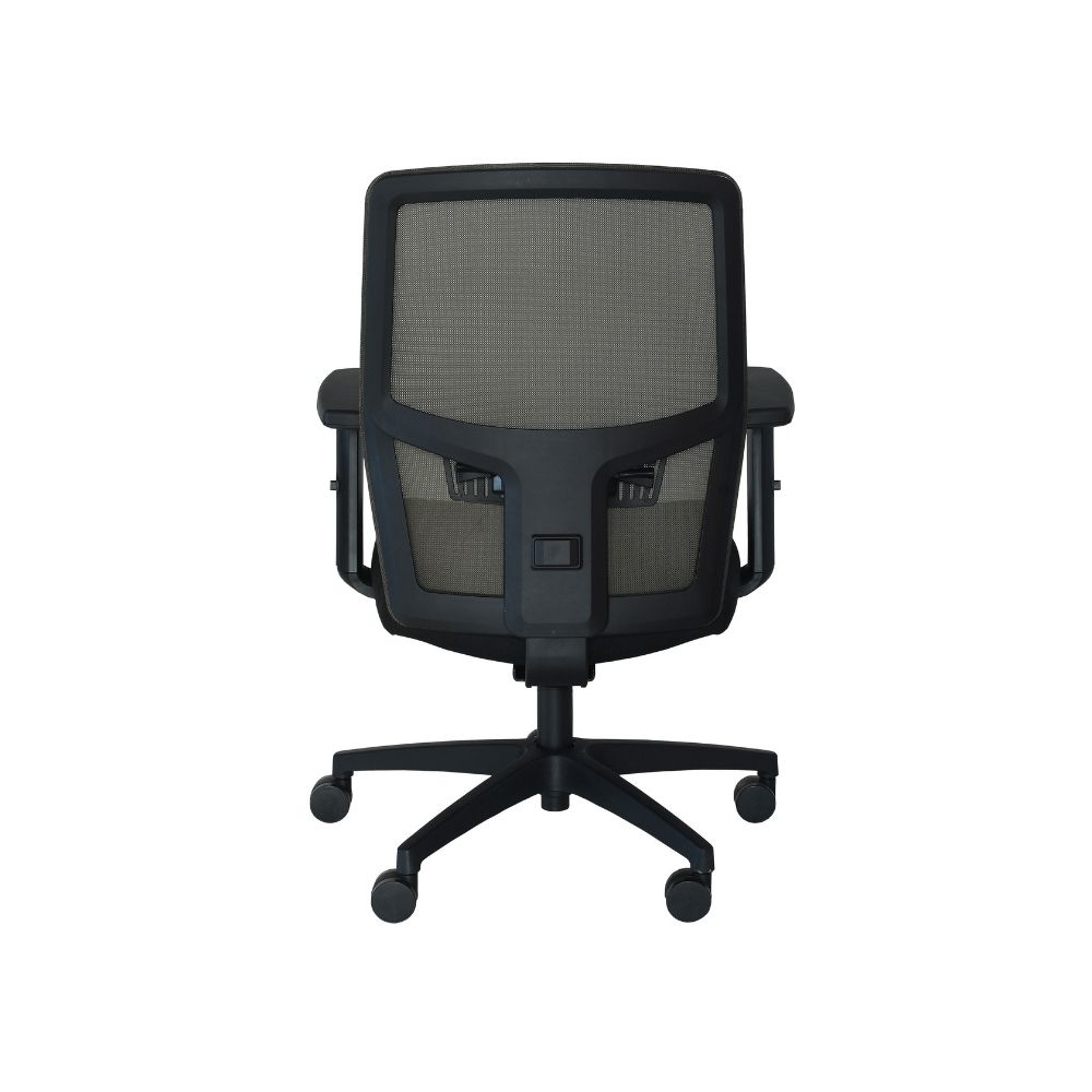 Bürostuhl aus  Stoff- oder Ledersitz mit Mesh-Rückenlehne und Plastikgestell | Modell Offnet LL