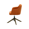 Orangefarbener Wohnzimmerstuhl mit Holzbeinen aus Stoff oder Leder | Modell ROBI