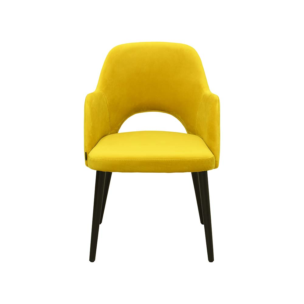 Gelber Stuhl aus Material oder Leder  | SUN-Modell