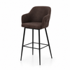 Eleganter Barhocker mit braunem Stoff |  Modell TEONA