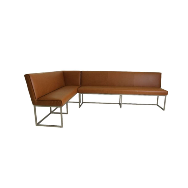 Esszimmer-Sitzbank: Büffelleder und Stahlrahmen| Modell CORNER 180